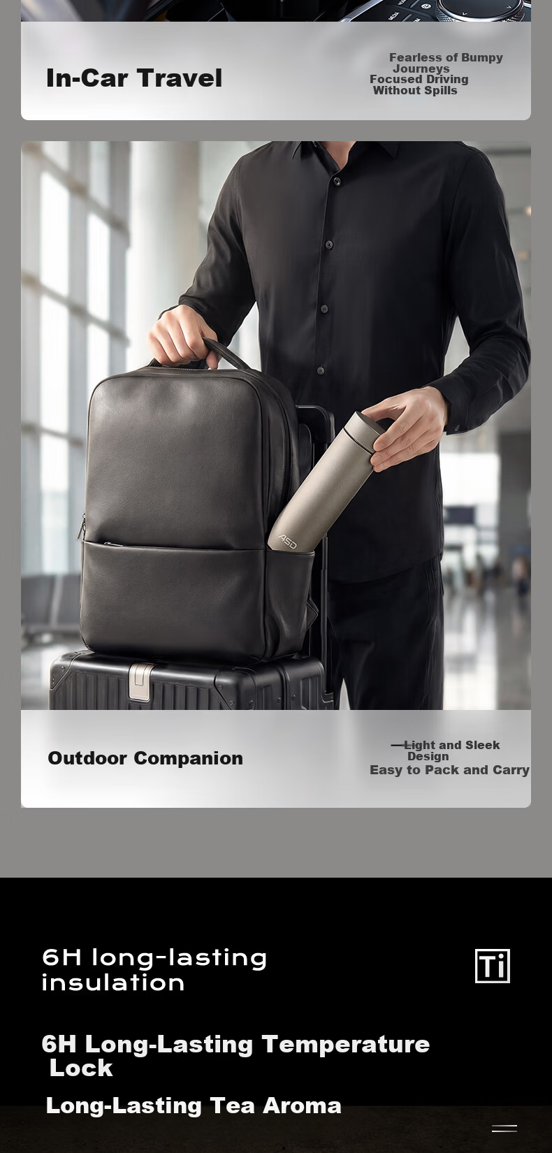 ASD Vacuum Insulated Pure Titanium Thermos Cup for Men and Women Business Portable Tea Water Bottle RWS52B48WG-S 10