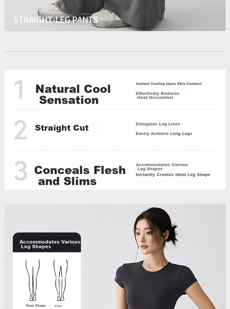 XUEXIMAN New Straight Loose Yoga Pants Cool Running Wide-Leg Sports Professional Training Fitness Pants Summer Thin 2