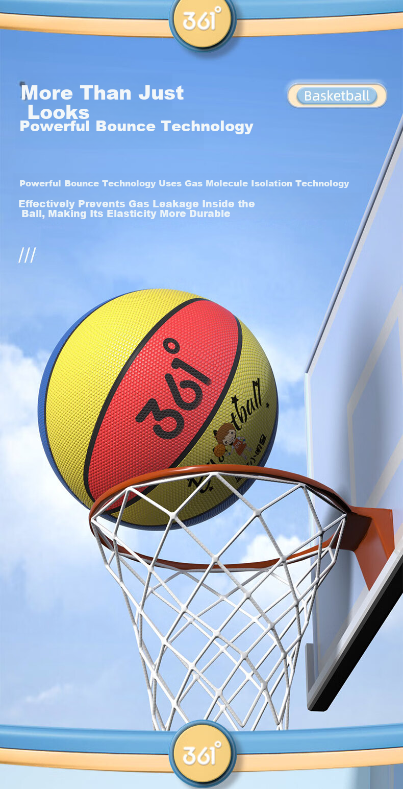 361° Children's Toy Basketball Size 5 for Kindergarten and Primary School, 3-6 Years Old Baby Soft Ball with Writable Name and Class Label 3