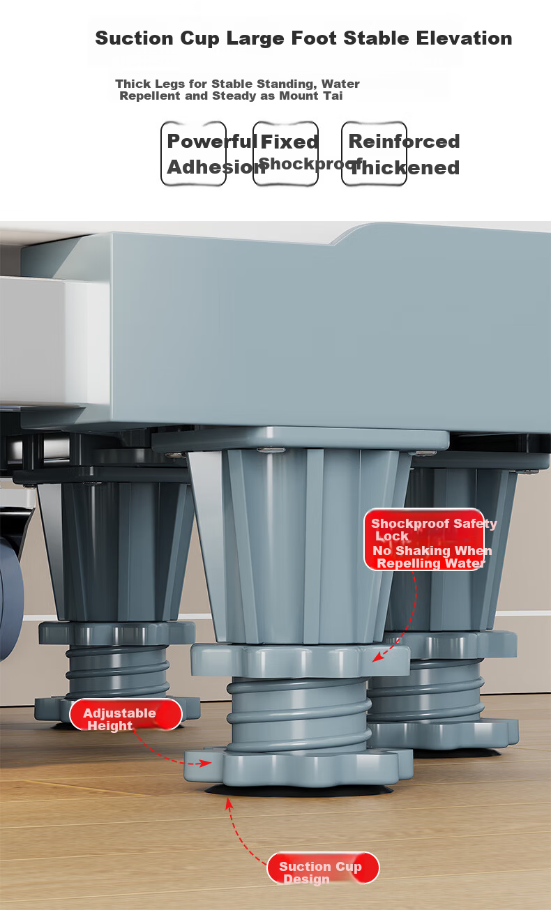 WoJia Universal Washing Machine Stand Base Anti-Slip Shockproof Feet Refrigerator Air Conditioner Storage Rack Standard 4 Legs 6
