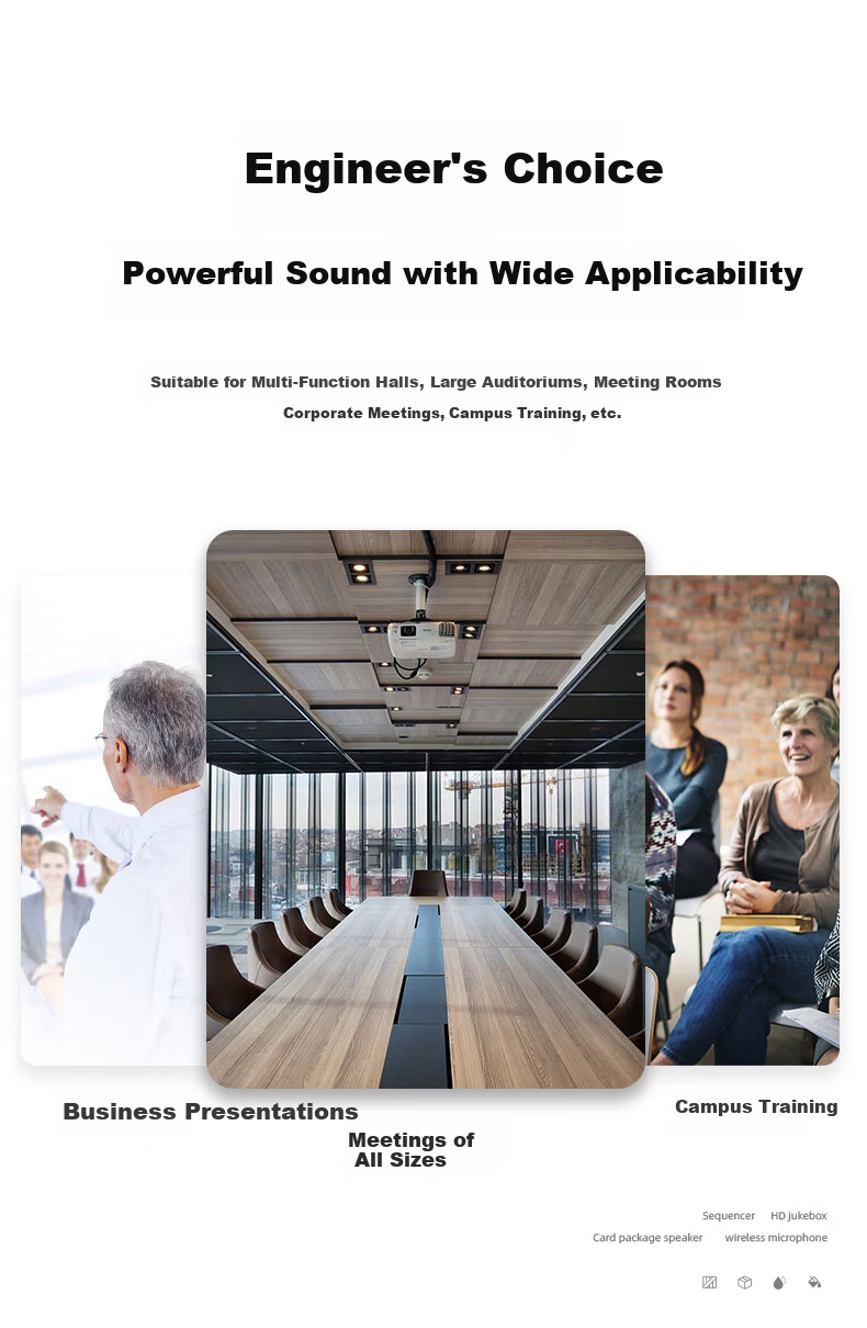 HuiDu QH-550B Professional Wireless Handheld Conference Microphone Engineering Installation Video Conference Capacitive Rechargeable Microphone Square Tube Representative 1