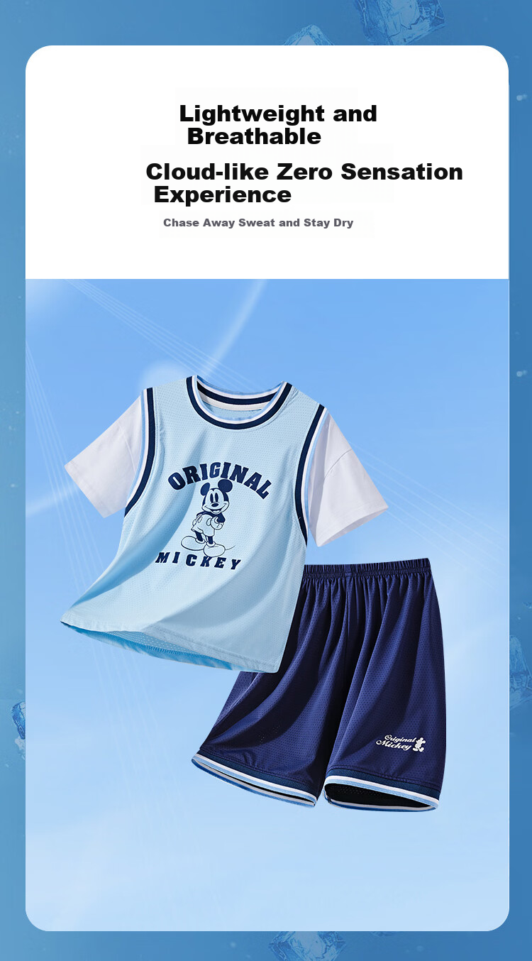 Disney Kids Boys and Girls Summer Quick-Dry Sports Set Baby Summer Clothing Girls Two-Piece Set 2026 New Arrival 2