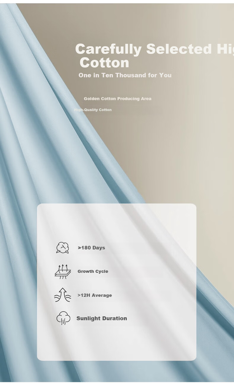 MUJI A-Class 60s Xinjiang Long-Staple Cotton Bed Sheet Single 100% Pure Cotton 1.8/2m Bed Full Cotton Quilt Cover 245x270cm 2