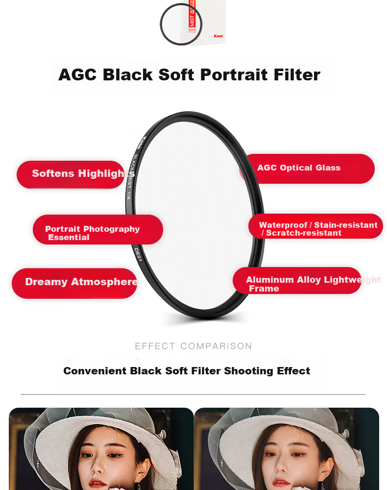 Kase 67mm Filter Set, DSLR And Mirrorless Camera Lens Photography Kit, Including CPL Polarizing Filter + Adjustable ND Filter + Portrait Soft Black 1/4 Filter 6