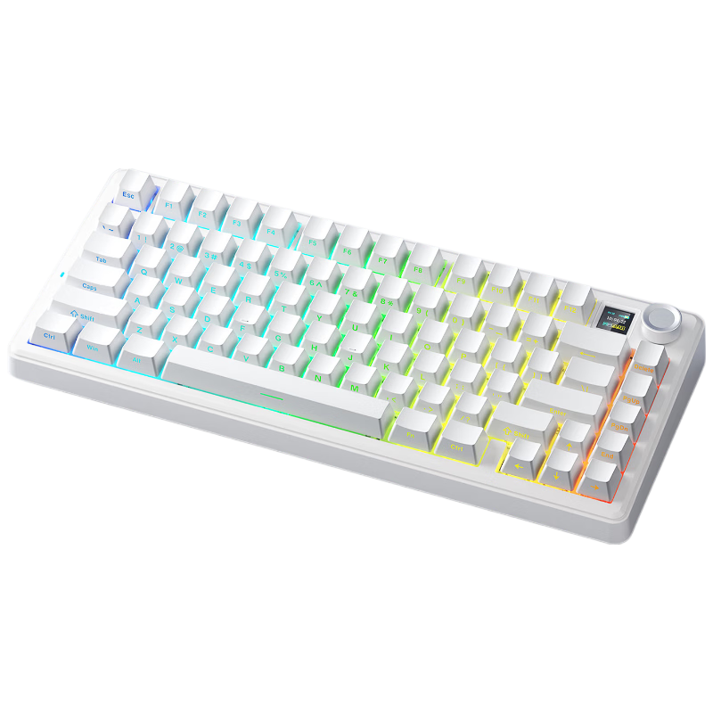 AULA F75MAX Three-Mode Custom Mechanical Keyboard Wireless Bluetooth Wired Full-Key Hot-Swappable 75% Layout 80-Key Gaming Office Pure Black Side-Engraved Seiya Switch