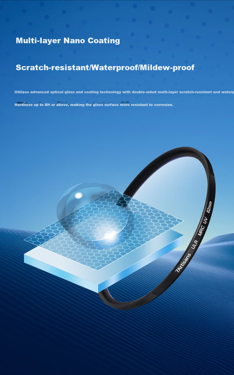 Qigongjiang Ultra-Thin UV Filter Frame, 58mm Filter, MRC UV Double-Sided Multi-Layer Coated, No Vignetting, Suitable for DSLR And Mirrorless Camera Lenses, Protective Filter, Optical Filter 7