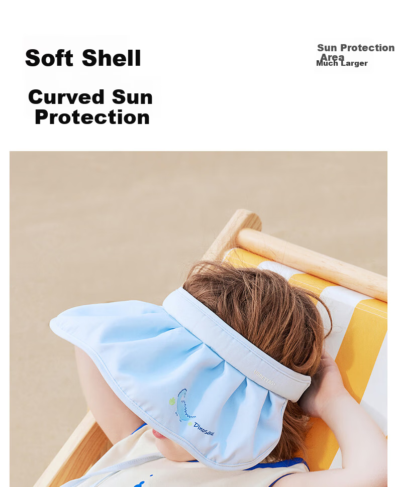 Betis Children's Shell Sun Protection Hat Unisex Kids Summer Beach Baby Outdoor UV Protection Open-Top Hat 11