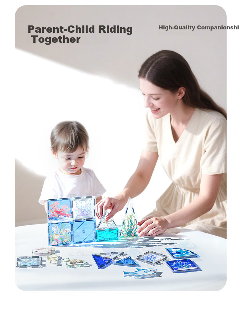 YEEHOO Children's Magnetic 4D Faceted Color Window Educational Toy Magnetic Building Blocks Puzzle for Ages 3-6 Birthday Gift 8