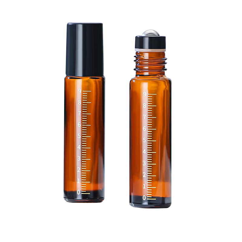 Chense Light-Avoiding Roller Bottle, 10ml Glass Roller Topical Applicator, Portable Dropper for Essential Oils, Empty Bottle