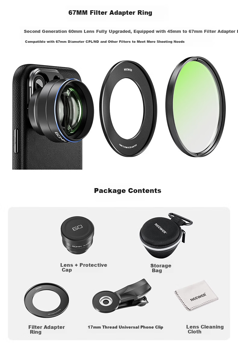 NEEWER Magnetic Stackable Modular Macro Lens for Mobile Phones (4PCS) 6
