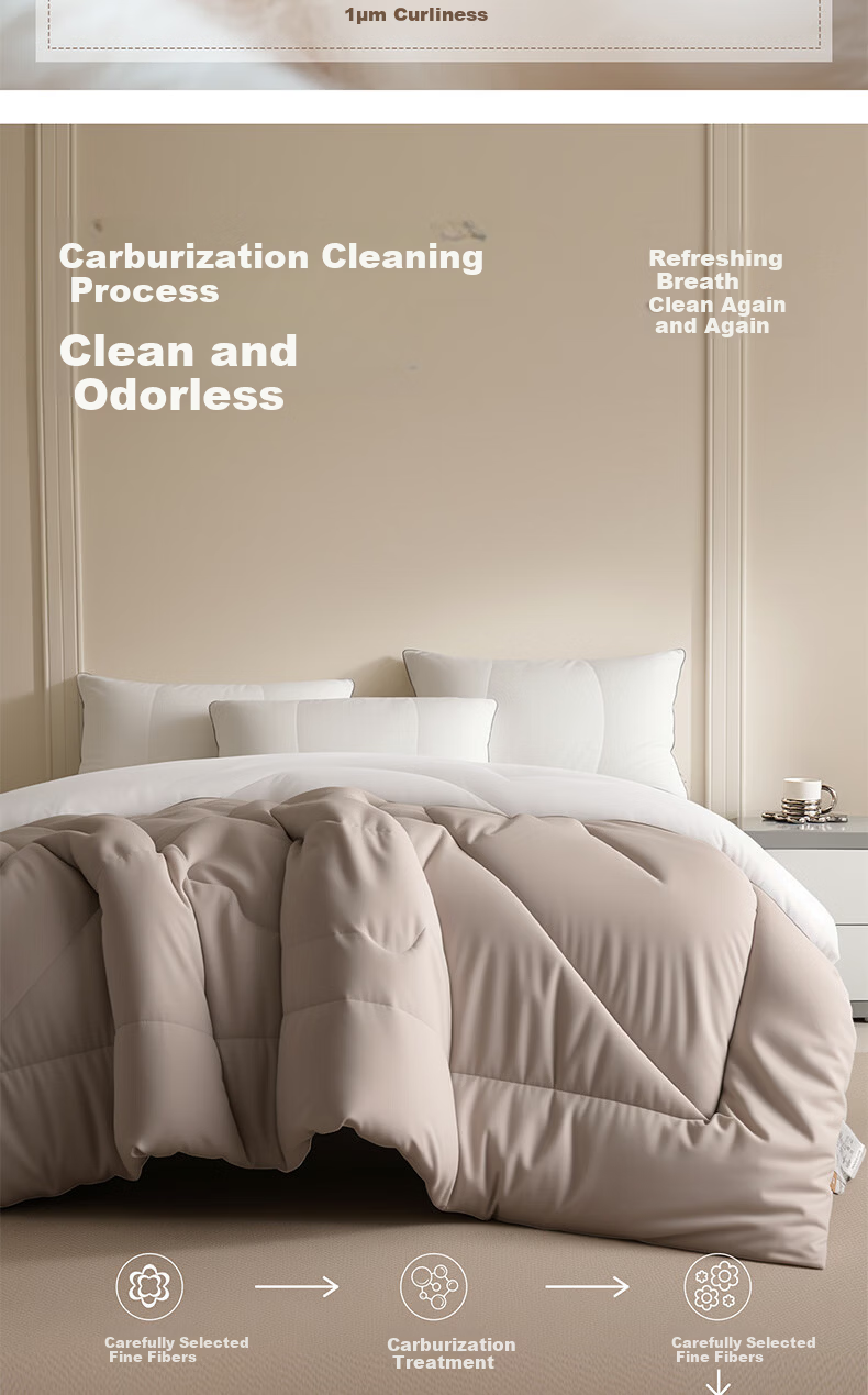 HLA 7A Antibacterial Wool Quilt Winter Sheep Wool Comforter Filling 150×200cm Approx. 7 Jin White Khaki 3
