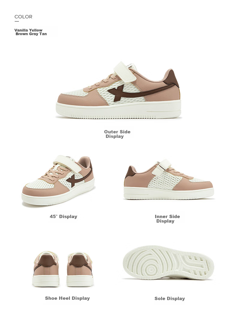 XTEP Children's Shoes for Boys And Girls, Big Kids' Mesh Leather Patchwork Velcro Sneakers, Sail White/snow Purple, Size 39 22
