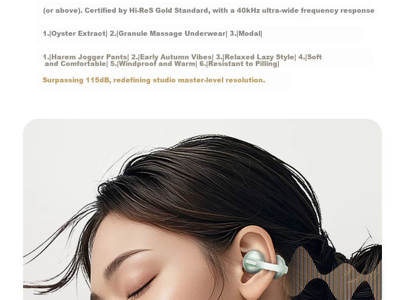 IKF Moonlight [LDAC Sound Quality] Bluetooth Clip-On AI Translation Earphones Wireless Open Bone Conduction Head Tracking Sports 2026 New Model Athens Black 19