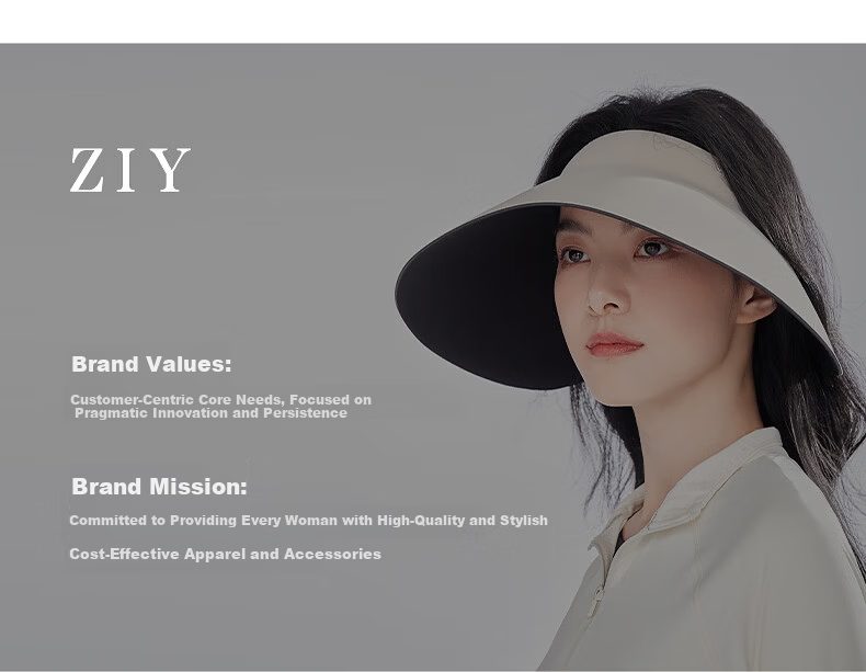 ZIY Women's Foldable Sun Hat UV Protection Summer Wide Brim Beach Cap Full Face Coverage Open Top 27