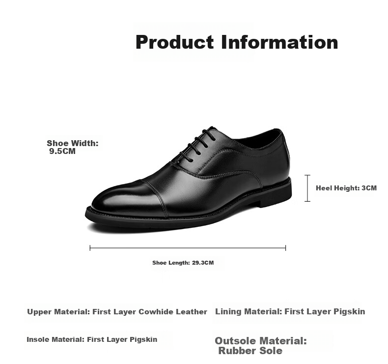 HLA Men's Oxford Leather Dress Shoes Business Formal Comfortable Versatile Leather HAAPXM2FBA188 Black Size 40 14
