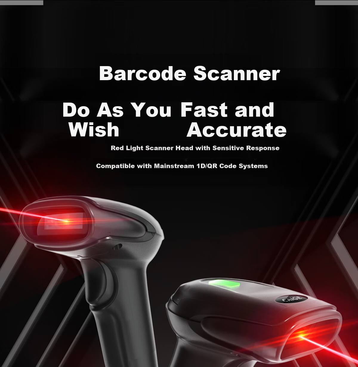 Caige Barcode Scanner, QR Code Scanning Gun, Pharmaceutical Traceability Code Scanner, Barcode And QR Code Scanner for Cashier And Payment, Express Delivery, Supermarket Logistics, Spare Parts Warehouse Wired Scanner 1
