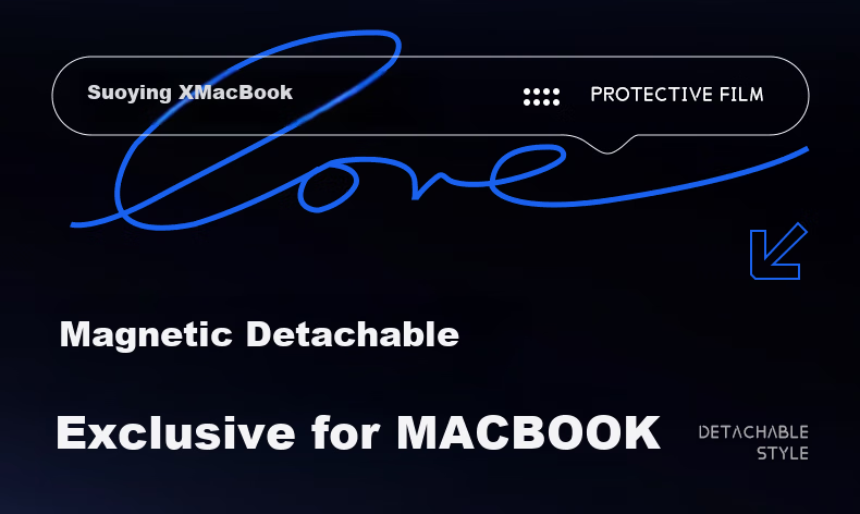 Suoying Magnetic Detachable Screen Protector for Apple MacBook Air 15.3-inch M5/4/3 2026/25/24 Models Laptop HD Easy-Apply Film 5