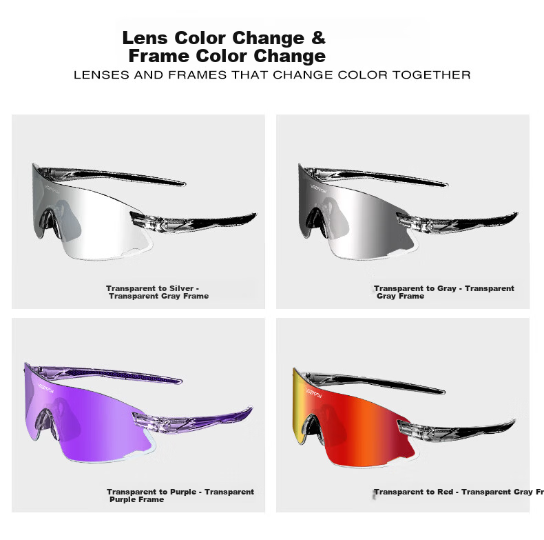 VOZAPOW Photochromic Running Glasses Marathon Sports Protective Eyewear Day and Night Outdoor Mountaineering Sunglasses for Men and Women 12