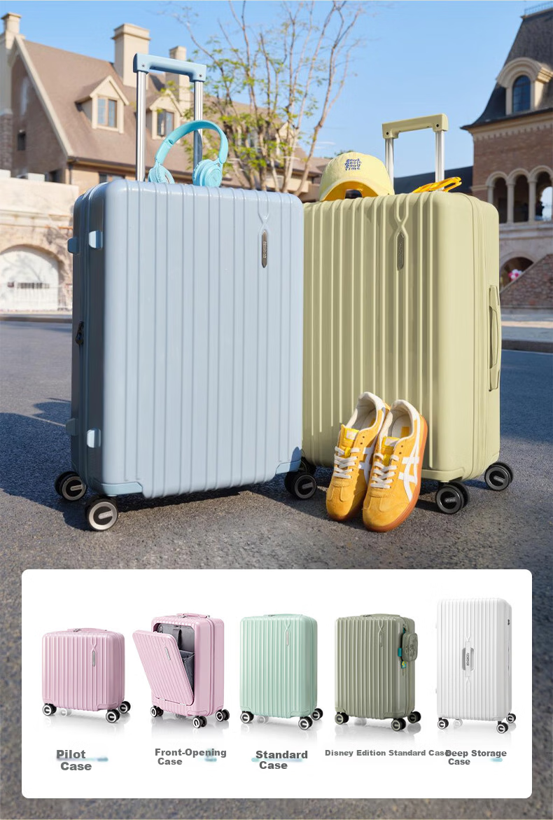Mei Travel 24-inch Expandable Luggage Suitcase with Trolley, Student Password Lock, Hu Xianxu Style 79B Lilac Pink 24