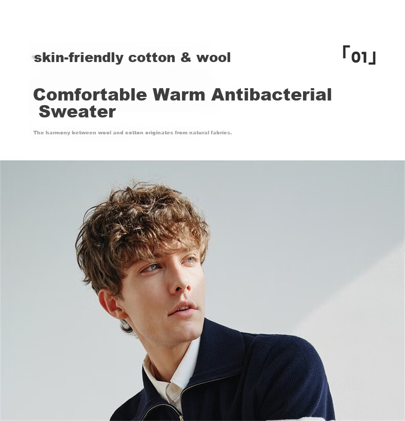 Navikail Star Model Italian Small Sailboat Men's 25-Style Half-Open Collar Striped Casual Knit Sweater 1344045502 3