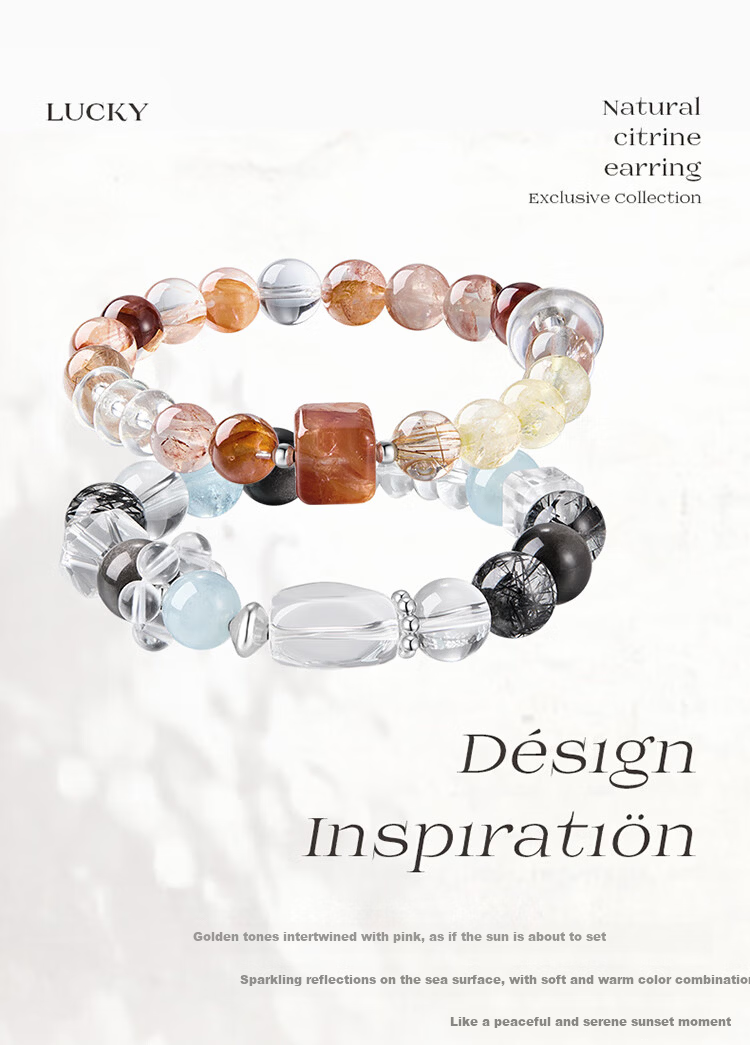 ZEGL Designer Small Colorful Natural Yellow Crystal Bracelet Women's Light Luxury Niche Birthday Gift for Best Friend 2