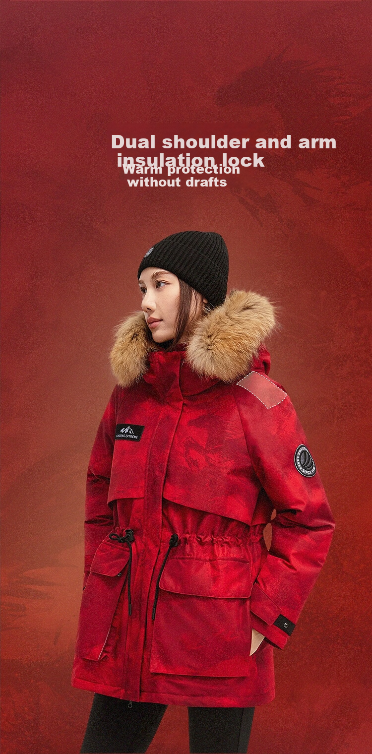 BOSIDENG Off-Season Extreme Cold Goose Down Women's Winter Thickened Hooded Short Coat with Large Fur Collar Mall Edition 7