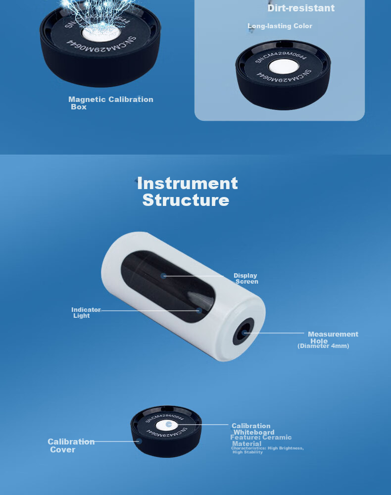 Caipu Whiteness Meter WSB-1 Portable High-Precision Whiteness Tester for Paper Hotel Linen Ceramics R457 Blue Light Whiteness 10
