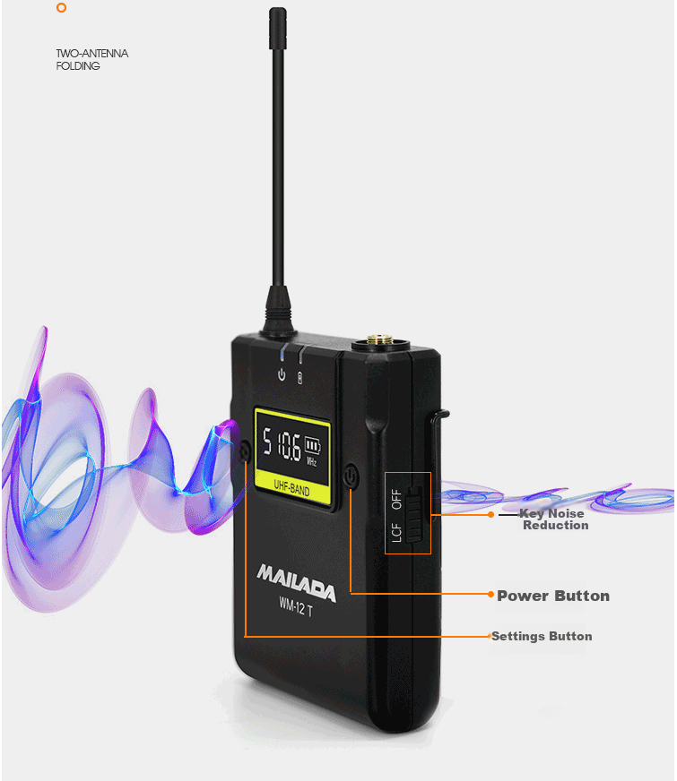 Mailada WM12S Wireless Lavalier Microphone UHF Wireless Mic Interview Lapel Mic Live Streaming Audio Equipment DSLR Camera Recording Microphone Mobile Phone Microphone 8