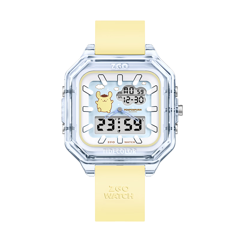 ZGO x Sanrio Digital Watch for Girls High-Value Student Sports Electronic Watch 8198 Pudding Dog