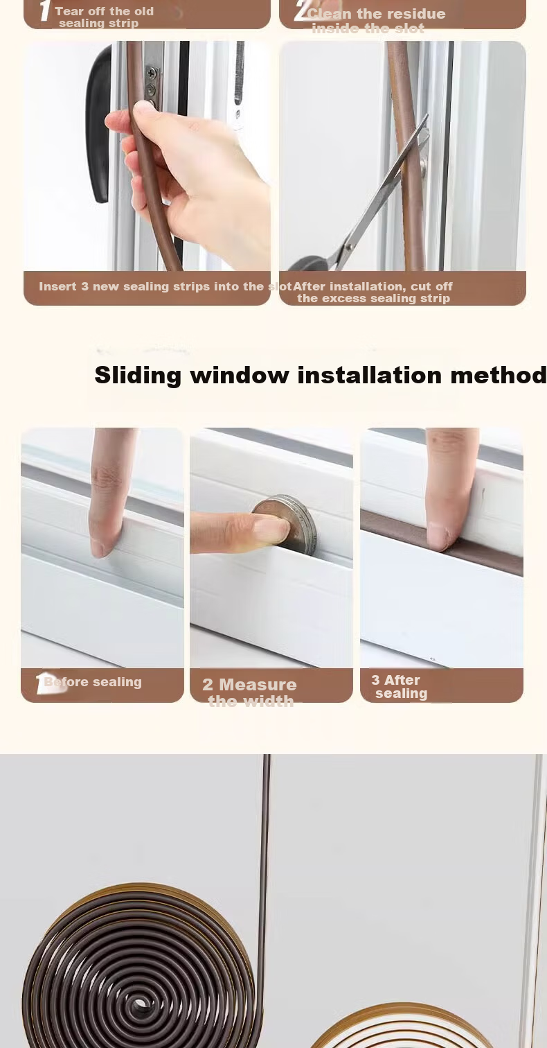 Xuanjia Mital Door and Window Sealing Strip Soundproof Windproof Glass Door Anti-theft Door Windproof Door Stopper Rubber Strip 15