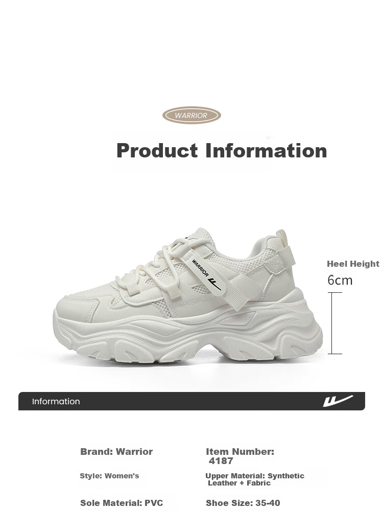 Warrior Official Women's Shoes 2026 New Summer Height Increasing Comfortable Shoes for Women Pink 36 (230mm) 5