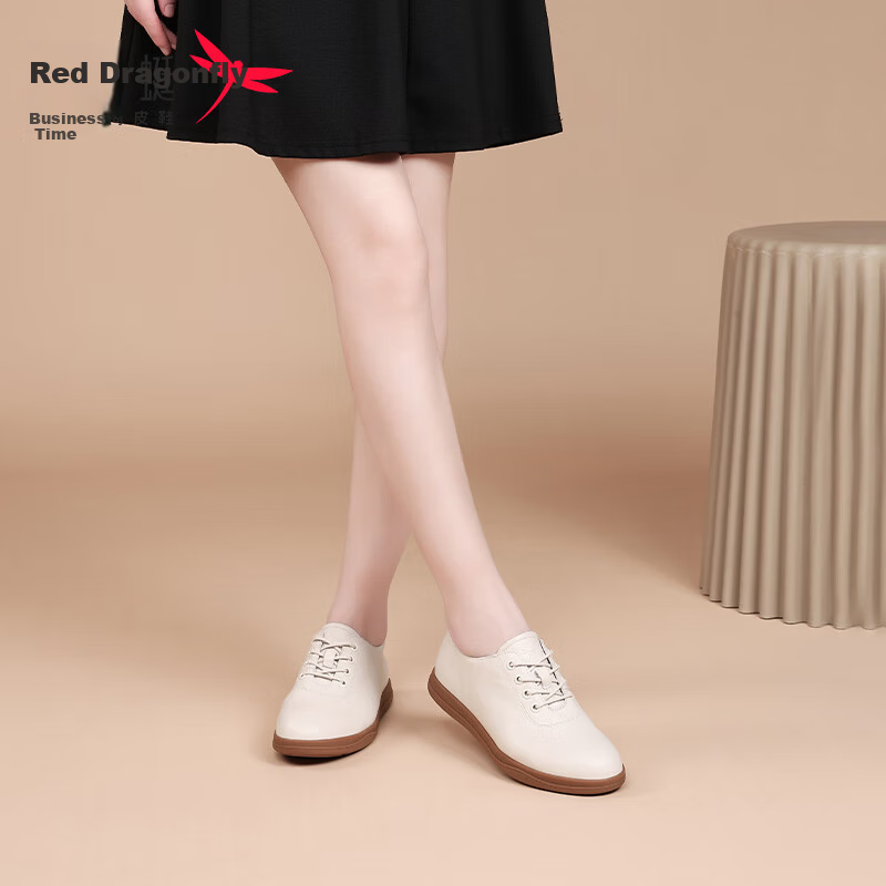 Red Dragonfly Women's Casual Shoes Versatile INS Trend Soft Sole Sports Shoes Korean Style WLB155111 Beige Size 37