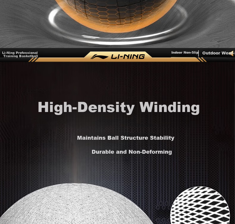 Li-Ning Basketball Adult Professional Outdoor Competition Size 7 for Children Ages 6-18 Junior High School Youth 18