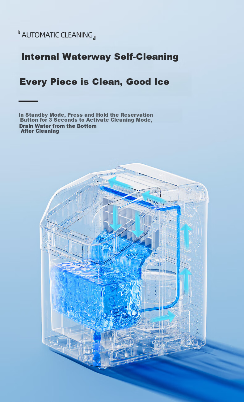 BEIJIXIONG Home Fully Automatic Large Capacity Ice Maker 30/35kg Desktop Ice Machine for Dormitory KTV Bar Internet Cafe Office Kitchen Small Appliance with 24 Ice Trays Silver Dual Power 12