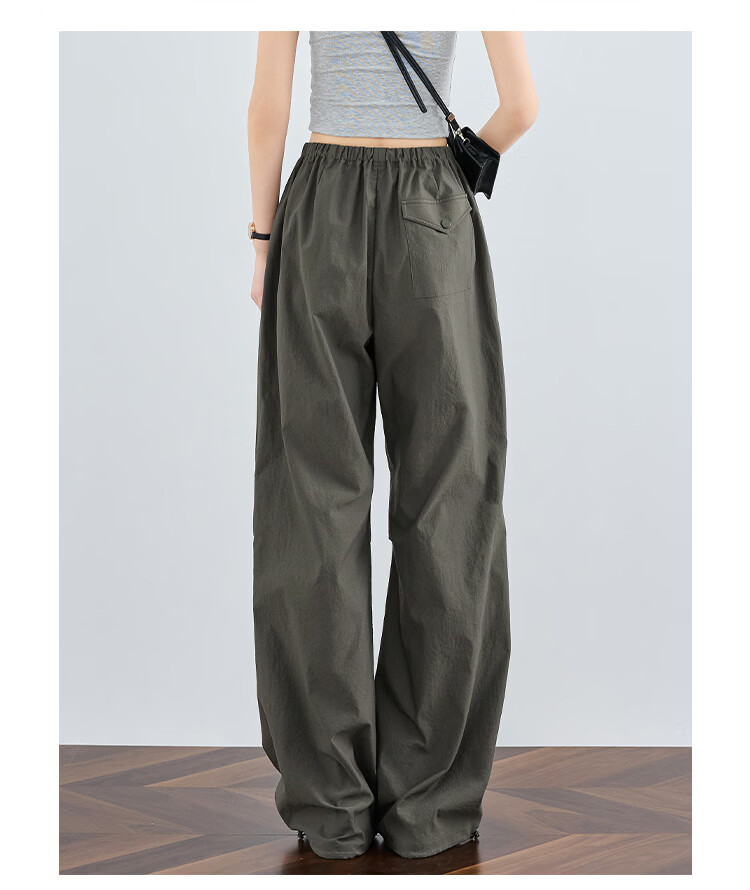 FAESSLIN Women's Military Green Work Pants Summer Thin Quick-Dry Extended Casual Paratrooper Pants American Straight-Leg Wide-Leg Hiking Pants 19