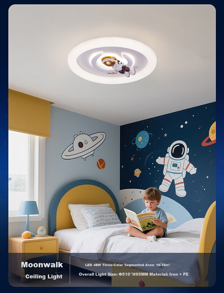 NVC LED Smart Eye-Protection Bedroom Ceiling Light, Children's Room Full-Spectrum High Color Rendering 2025 Cream Planet 12