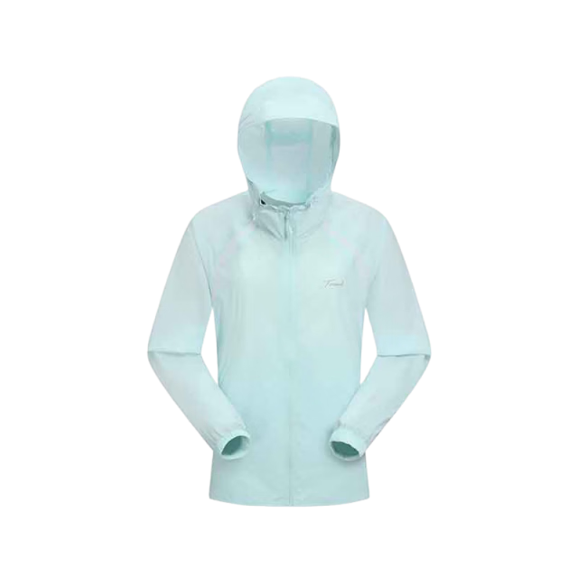 TOREAD Original Yarn Sun Protection Jacket Outdoor Sports Stretch Water-Repellent Skin Jacket Lightweight Women's Coat Ice Green White S