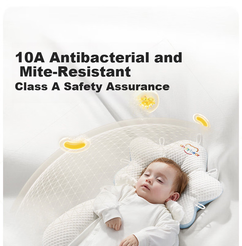 Aibedila Baby Shaping Pillow Newborn Head Correction Pillow 0-6 Months Anti-Flat Head Sleep Aid Blue 13