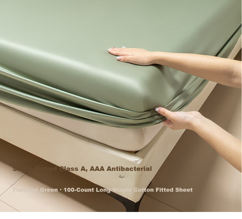 AMOR Antibacterial Class A, 100 Pieces, Satin Fitted Sheet, Single Mattress Protector Cover, Pure Cotton, Phantom Grey, 1.5x2 Meters 7