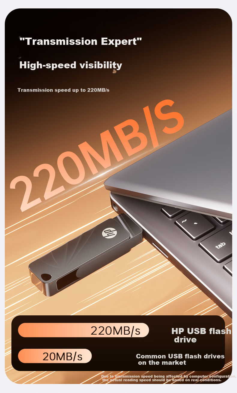 HP 128GB USB 3.2 762W Metal Rotating High-Speed USB Flash Drive Lightweight Portable Large Capacity USB Drive for Study Office Bidding Computer Car Use 5