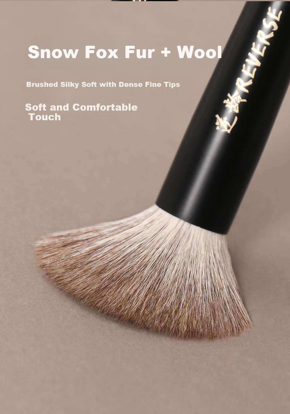 REVERSE Sandalwood T71 Round Head Blush Highlighter Brush Animal Hair Ultra-Soft Makeup Brush for Beginners 4