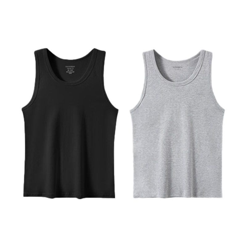 Nanjiren 100% Cotton Men's Sleeveless Vest Middle-aged and Elderly Summer Antibacterial Slim Fit Sports Tank Top Basic Sweatshirt