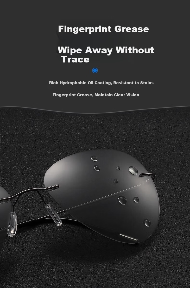 GOGOSOON Frameless Polarized Men's Driving Aviator Frog Sunglasses Ultra-Light Photochromic Sunglasses for Driving 12