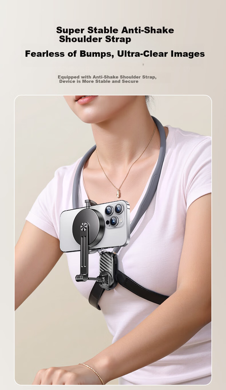 JIAHUACAI Neck Strap Mount for DJI Action 5 Pro and Action 4 Sports Cameras, Mobile Phone Camera Mount, Cycling First-Person Chest Mount XS 5