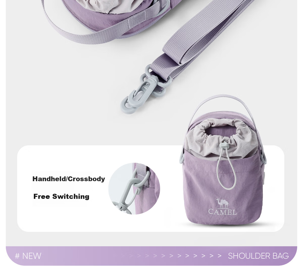 CAMEL Fashion Lightweight Outdoor Hiking Crossbody Shoulder Bag Phone Bag Women's Water Bottle Bag 576BB35022 11
