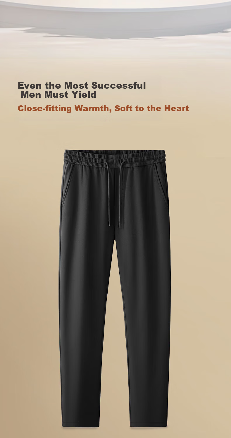 TUCANO Men's Winter Down Pants Thickened Warm Goose Down Casual Windproof Cotton High Waist Straight Leg Trousers 5