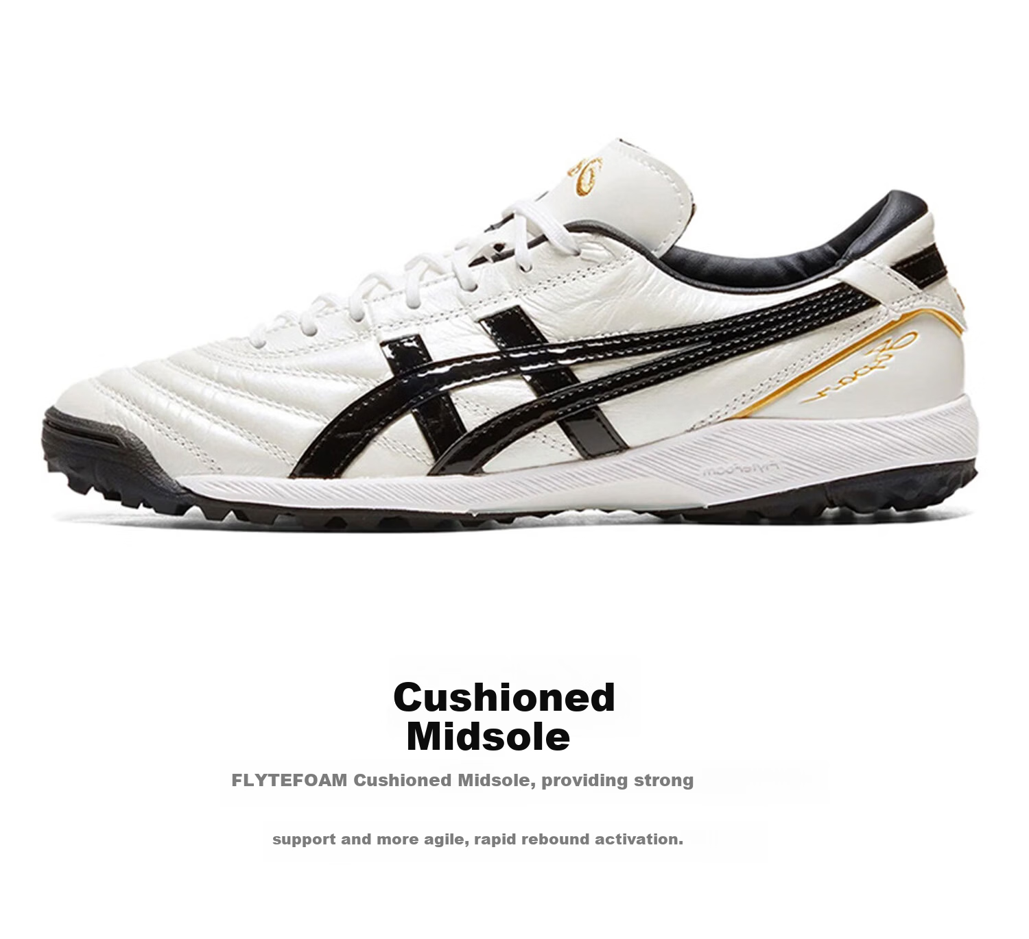 Asics Soccer Cleats, Kangaroo Leather, Turf Studs, Men's Model C3 1103A121-400, Size 44 4