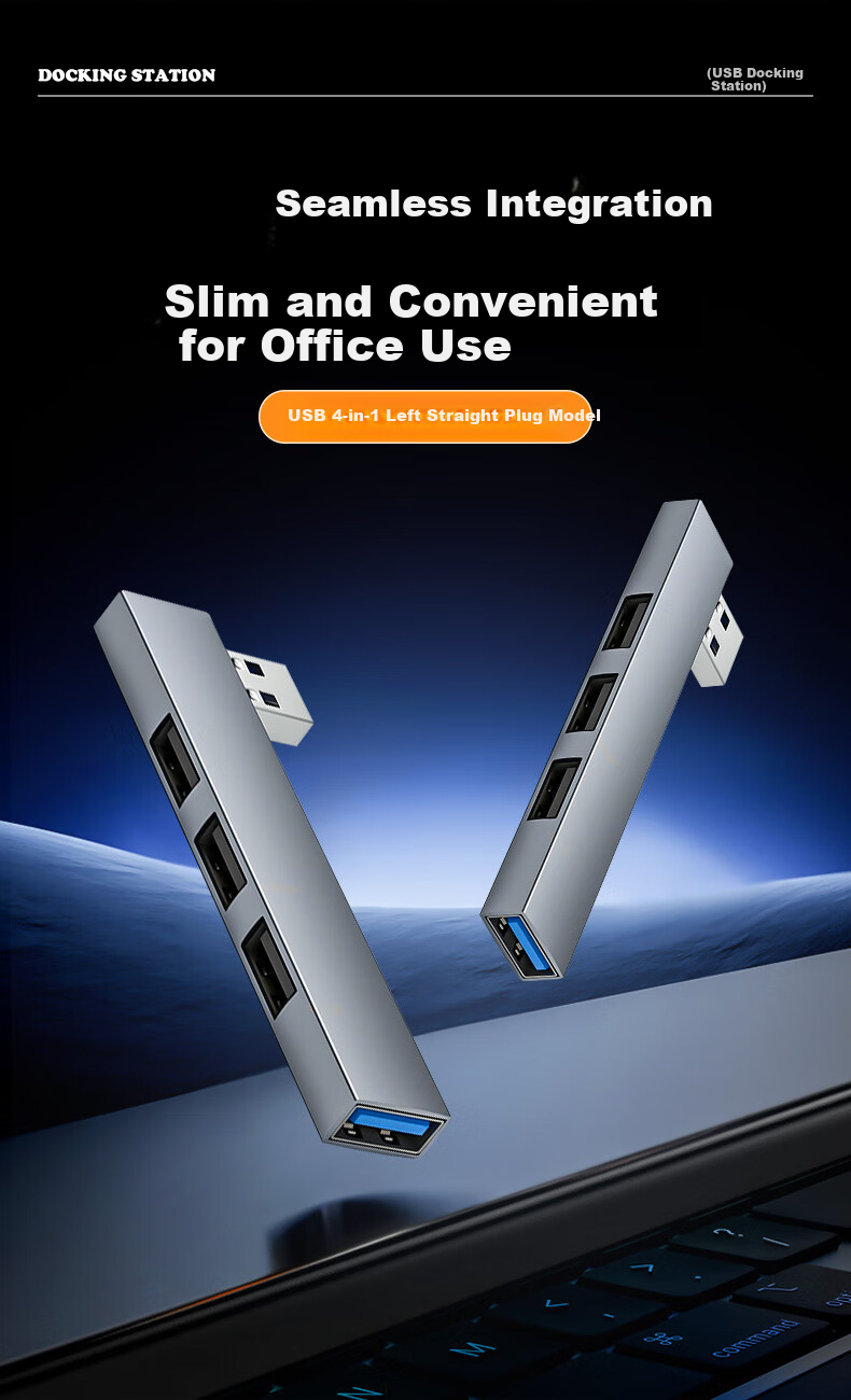 Youlianxing USB3.0 Expansion Dock Splitter One-To 1.2 Meters USB/Type-C Expansion Dock HUB Hub, Desktop Computer Host Extension Cable YLX-535AP 2