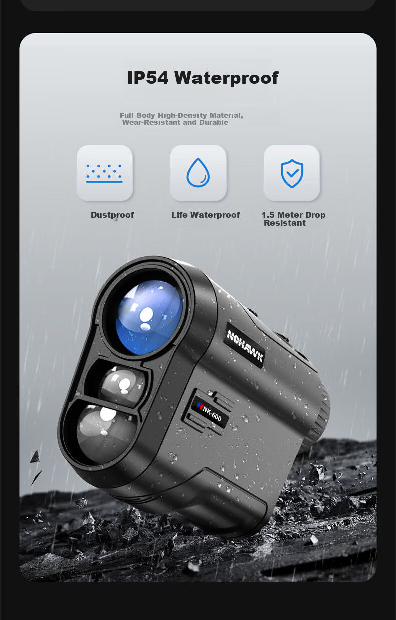 Nohawk Outdoor Rangefinder Telescope Golf Outdoor Home Use 600m Distance/Height/Angle/Speed/Two-Point Height Measurement 12