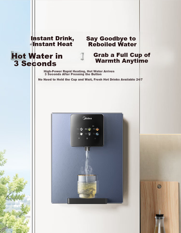 Midea Wall-Mounted Pipeline Household Water Purifier and Dispenser Upgrade True Boiling 6-Stage Temperature Control 15°C Ice Water Full Flow Matching MG239-D 7